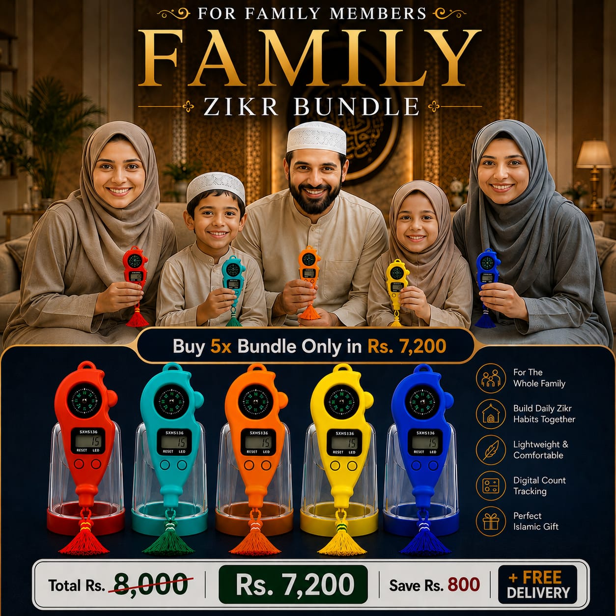 Portable Digital Tasbeeh Counter( For Family )